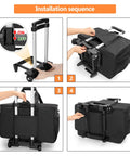 Rolling DJ Cable Bag With Hard Padded Bottom Detachable Dividers And Dolly Travel Gig Case installation sequence