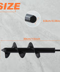 Heavy Duty Garden Auger Drill Bit Three Inch By Twelve Inch For Planting Bulb Planter Tool With Three Eighths Inch Hex Drive Digs Post Holes