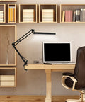 Go To Metal Adjustable Swing Arm Desk Lamp With Clamp Touch Control Stepless Dimming And Three Color Modes in home office
