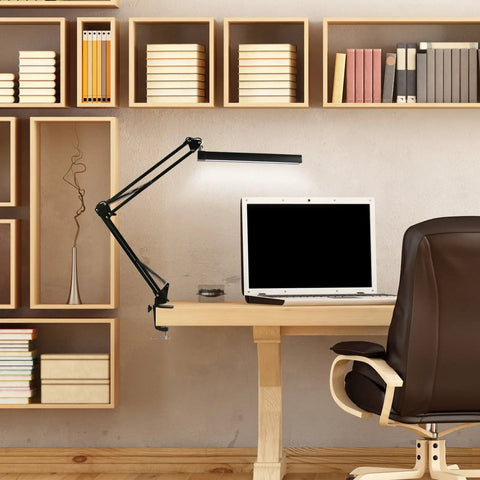 Go To Metal Adjustable Swing Arm Desk Lamp With Clamp Touch Control Stepless Dimming And Three Color Modes in home office