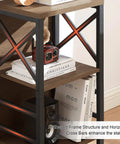 Three Tier Industrial Bookcase With Metal Frame And Backboard In Rustic Brown, a compact storage solution in small living room space
