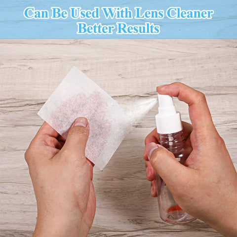 JIYIN lens cleaning tissue paper sheet being sprayed; white tissue for camera lens, glasses, screens