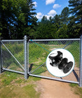 Cantilevered Gate Roller Built Tough With Heavy Duty Nylon Wheel And Weather Resistant Frame, Steel U Bolt And Mounting Hardware For Quick Install Fits Four Inch Round Posts And Two And Three Eighths Inch Or Two And A Half Inch Chain Link Fence Frames mounted on chain-link gate