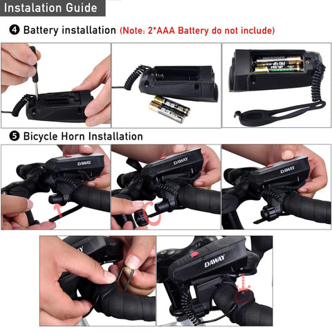 High Volume 110dB Electric Bike Horn With Five Sound Modes Loud Handlebar Alarm Bell For Safe Cycling Includes Free Screwdriver Ideal Gift For Kids And Adults Easy To Use And Reliable Road Alert
