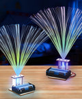 Six Pack Fiber Optic STEM Kits For Kids Ages Six To Twelve Hands On Light Craft Projects To Build Your Own Glowing Lamp With Fiber Optic Strands Easy Assembly Battery Not Included Classroom Set, three assembled fiber optic lamps