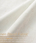 Close-up of linen blend fabric of 96 Inch Long Natural Pinch Pleated Blackout Curtains With Thermal Insulation And Linen Look One Panel 72W By 96L Inches Boss Level Light Blocking For Large Living Room Windows Track System Drapes For Bedroom Privacy And Noise Reduction.