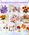 Bouquets created with 900 Piece Pipe Cleaners Craft Kit With 14 Colors, displayed in various vases for DIY flower projects