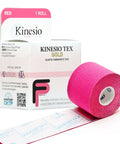 Legit Elastic Therapeutic Tape For Muscle Recovery And Pain Relief Red Athletic Kinesiology Bandage Roll 2 X 16.4 Feet Made In Usa, pink roll on package.