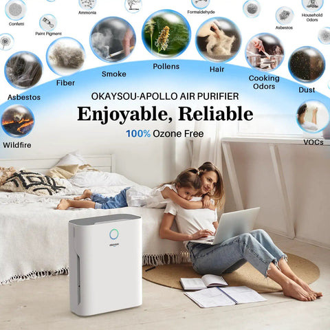 Replacement Filter For Apollo 630 718 Air Purifier 5 In 1 True HEPA With Activated Carbon, family enjoying fresh air indoors