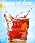 Splashing red drink with ice cubes from Portable On The Go Ice Maker That Churns 8 Ice Cubes In 6 Minutes, Delivers Up To 26 Lbs Per Day