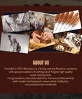 Collage showcasing Ramelson hand-forged wood carving tools, artisans at work, and the Statue of Liberty.