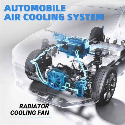 Slick Engine Cooling Fan Assembly For Ford Focus 2012 2018 Two Point Zero Liter Inline Four displaying air cooling system components.