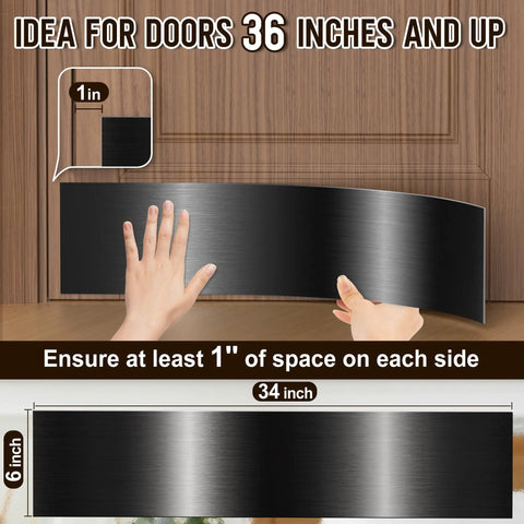 Two Pack Brushed Steel Door Kick Plates Self Adhesive Bottom Guards Dead Simple Peel And Stick Install Rock Solid Scuff Protection Zero Drilling Mess For Busy Front Doors And Everyday Living