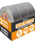 Box of Heavy Duty Duct Tape 1.88 Inch By 35 Yards Waterproof 3 Pack For Home Improvement Office Wrapping Sealing Craft Projects And General Repairs