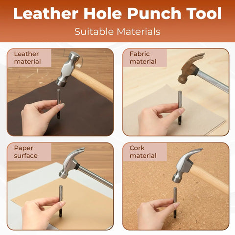 Heart Shape Hollow Punch Set 4 Piece Pro Grade For Leather Craft Tools 4mm 7mm 9mm 19mm Hole Punches used on leather, fabric, paper, cork.