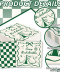 50 Pcs Camp Bachelorette Party Cocktail Napkins 3 Ply Disposable Paper Napkins Beige And Green Plaid Checkered Design