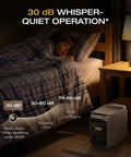 Delta 3 Classic Portable Solar Generator With 220W Panel 1024Wh LiFePO4 Battery in bedroom showing quiet operation