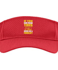 Red Forklift Operator Sun Visor For Warehouse Work, Breathable Mesh With Tricot Backing, Adjustable Hook And Loop Fit, One Size Adult