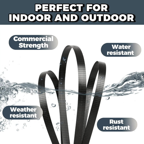 Heavy Duty Polypropylene Pallet Strapping Roll One Thousand Feet Long Half Inch Wide Four Hundred Pound Break Strength with water resistance.