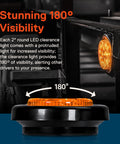 4 Pack 2 Inch Round LED Side Marker Light Kit With Amber And Red Lights, 180-degree visibility display