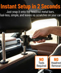 Installation of Hard Hat Buddy Headrest Hook for Trucks and SUVs Heavy Duty Gear Hanger shown on vehicle seat