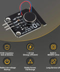 Five Pack PWM Vibration Motor Switch Module For Three Point Three Volt To Five Volt DC Systems 9000 RPM With Strong Vibration Feedback And Low Power Draw Plus Integrated MOS Amplification, close-up PCB