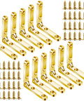 Twelve Pack 90 Degree Hinges For Wooden Boxes And Jewelry Boxes With 48 Screws Gold Finish Zinc Alloy Small Box Hinge For Case Chest Cabinet Hardware Pro Grade Durable Corrosion Resistant Easy Install