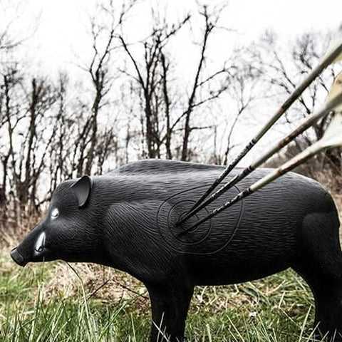 3D Hog Archery Target With Realistic Solid Body For True Field Practice, Vital Scoring Ring In Hit Zone, Includes Ground Stakes