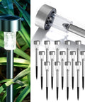 16 Pack Solar Lights Outdoor Waterproof Stainless Steel LED Garden Lights For Patio Lawn Yard And Landscape No Wiring Energy Saving Pathway Lights Powered By Sun Charge For 8 To 10 Hours Of Bright Cold White Illumination