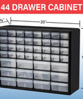 44 Drawer Plastic Storage Cabinet For Garage Organization And Bead And Small Parts Organizer, 20W x 6D x 16H, red