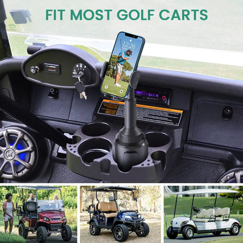 Golf Cart Phone Holder Mount Universal Cup Holder No Spin Mount For 4.7 To 6.9 Inch Phones in EZGO cart interior
