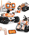3 In 1 Remote And App Controlled STEM Robotics Kit For Kids Ages 8 To 12, 560 Piece Building Set with robot models and controller