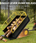 Heavy Duty Tow Behind Dump Cart Trailer For Lawn Care And Yard Work, 750 Lb Capacity, 17 Cu Ft Bed With Raised Sides, dumping logs