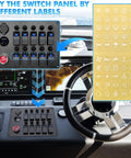 All In One Marine Rocker Switch Panel With LED Circuit Breaker 10 Circuits 12V 24V DC Socket Horn Button Dual USB Charger