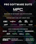 Pro Software Suite interface for MPC Software integration with 100 plugins, synth engines, and custom samples visualization.
