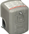 Pumptrol Water Pressure Switch 30 to 50 Psi With One Quarter Inch NPT Connection IP54 Weatherproof, rugged gray casing view