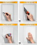Installation steps for Heavy Duty Drywall Ceiling Access Panel 12 By 16 Inches with Reinforced Plastic Wall Door.