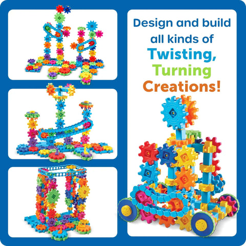 Learning Resources Gears Gears Gears Mega Builds Kid Friendly Building Toy Set with 235 colorful interlocking pieces