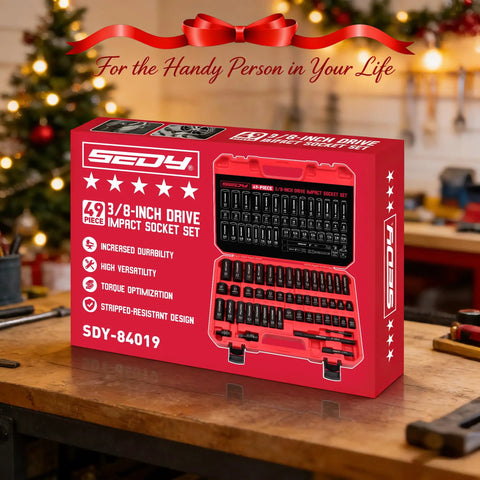 Three Eighths Inch Drive Impact Socket Set 49 Piece Built Tough Includes SAE From Five Sixteenths To Three Quarters Inch And Metric