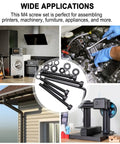 All In One M4 Screw Kit 220Pcs Set With M4 X 30/35/40/45/50mm Hex Socket Head Cap Screws Bolts Nuts Washers for various applications