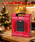Pro Grade All In One 73 Piece Hex Torx Impact Socket Set With Deep And Shallow Sockets packaging in workshop setting