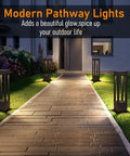 Deck Out Your Curb Appeal With These Sick Outdoor Pathway Lights Featuring High Brightness Led Chips And Weatherproof Design Classic Square Carriage Lanterns Perfect For Driveways And Backyard Walks illuminating a pathway with modern design.