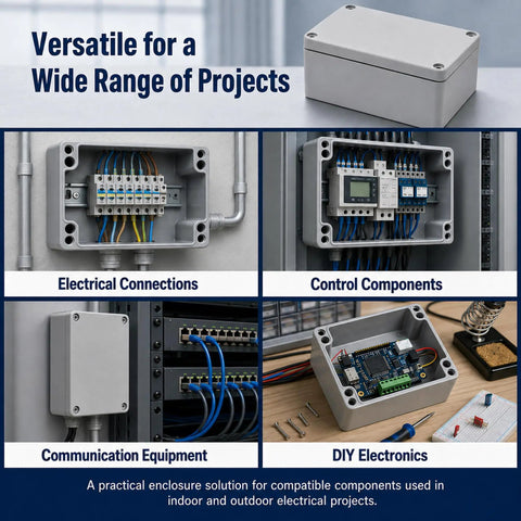 Rock Solid IP67 Aluminum Junction Box Panel Ready Mounting Enclosure With Precision Holes for electrical connections and control components.