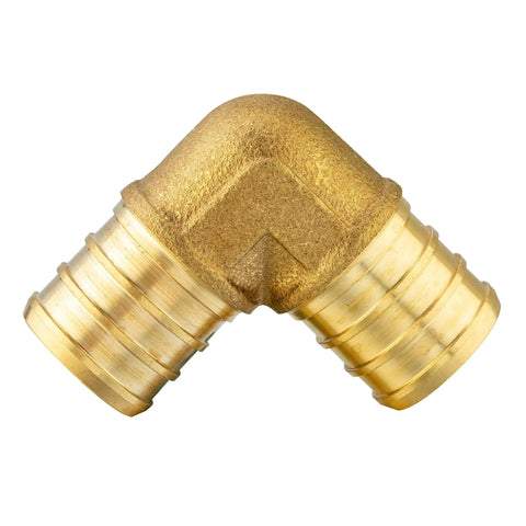 10 Pack 1 Inch PEX Elbow Fittings Brass Barb Crimp For PEX Tubing Lead Free DZR Brass Hot Forged For Strength ASTM F1807