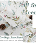 Light Filtering Linen Blend Floral Curtains For Cozy Bedroom And Living Room 38x45 Inches 2 Panels Grommet Drapes With Textured Print For Small Windows 2 Piece Set fabric close-up