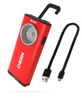 Slim 6694 Red Rechargeable Flashlight Delivers 500 Lumens Of Bright COB LED Power With Dimming Memory Recall and USB Cable