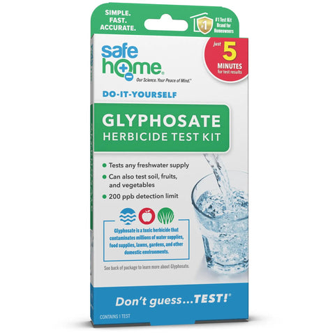 Glyphosate Test Kit For Home Use Fast Five Minute Results To 200 PPB Detect Glyphosate In Water Soil Fruits And Vegetables With Easy Color Change And Peace Of Mind packaging