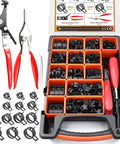 352 Piece Spring Band Hose Clamps Kit 6 To 25mm With 2 Hose Clamp Pliers, organized in a case, for automotive and garden projects