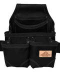 Heavy Duty Leather Tool Pouch Bag For Carpenters And Handymen, Pro Grade With Reinforced Seams, visible front view