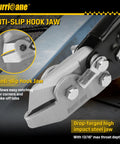 Hurricane anti-slip hook jaw sheet metal notch tool, steel construction for HVAC ductwork